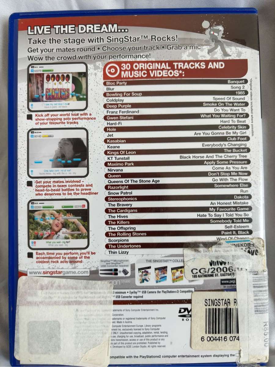 Play Station 2 Combo Singstar and Singstar Rocks Both with manual
