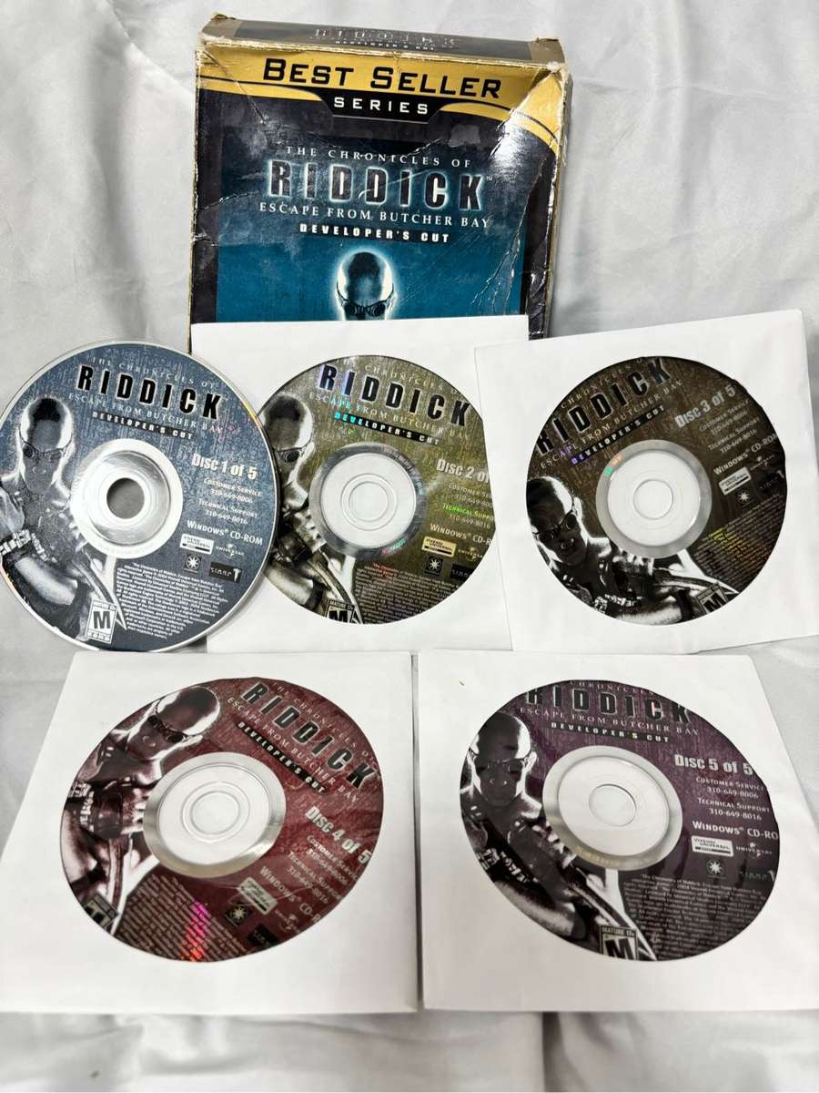 OC CD ROM The Chronicles of Riddick Escape from Butcher Bay 5 Discs  Developers Cut