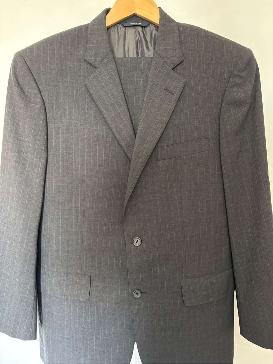 Brooks Brothers Suit Grey Stripe Made USA Import