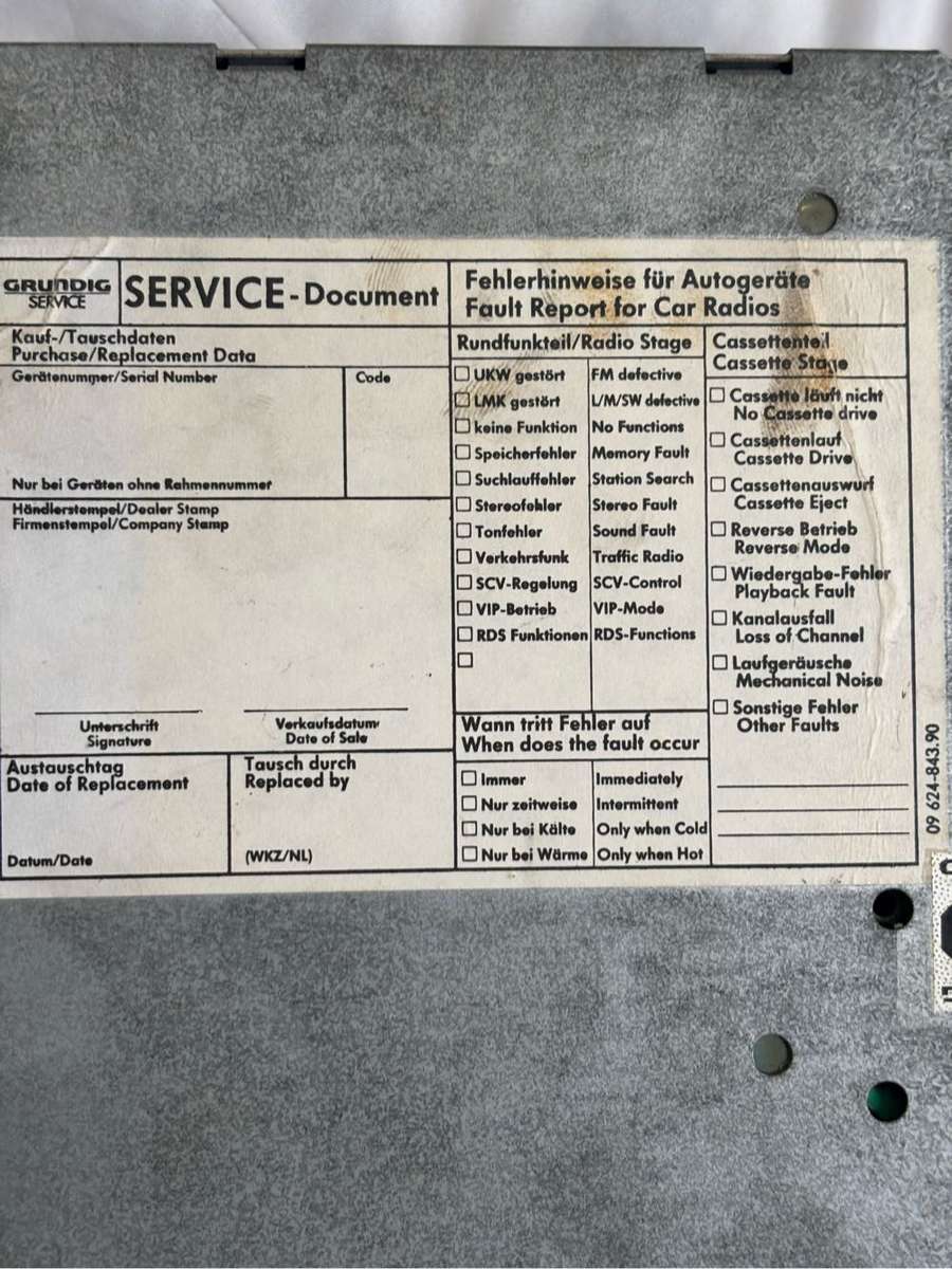 Grundig 5101 RDS Infomat German Cars Radio Vintage