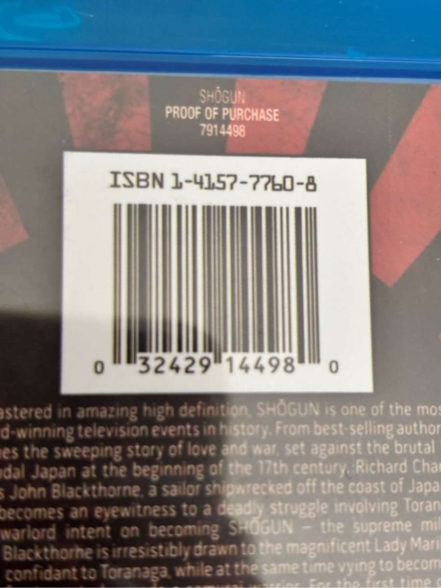 Shogun Blu-ray Complete Mini Series 3 Disks James Clavells