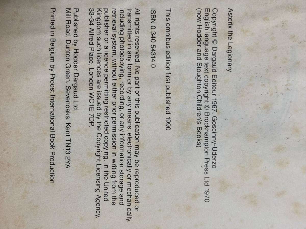 Asterix Two Hardcover Omnibus Comic Books Vintage Rare