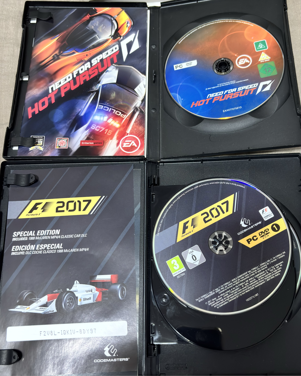 PC DVD F1 2017 Special Edition & Need for Speed Hot Pursuit