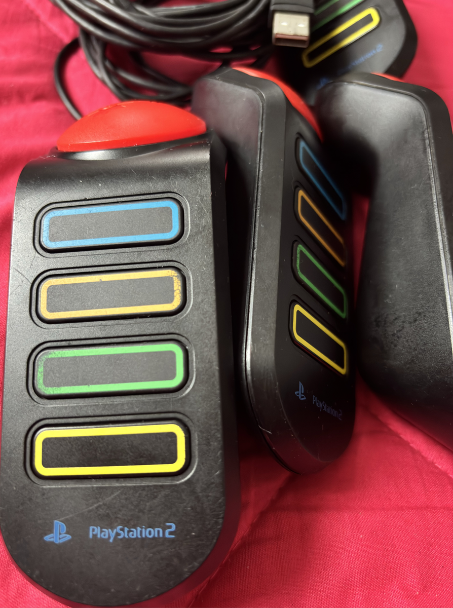 Ps 2 Play Station 2 Buzz Controllers 4 & The Music Quiz Game Combo