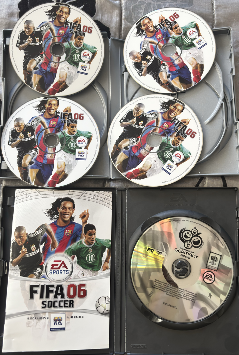 PC Soccer Games FIFA 06 with 4 discs & manual and World Cup Germany 2006