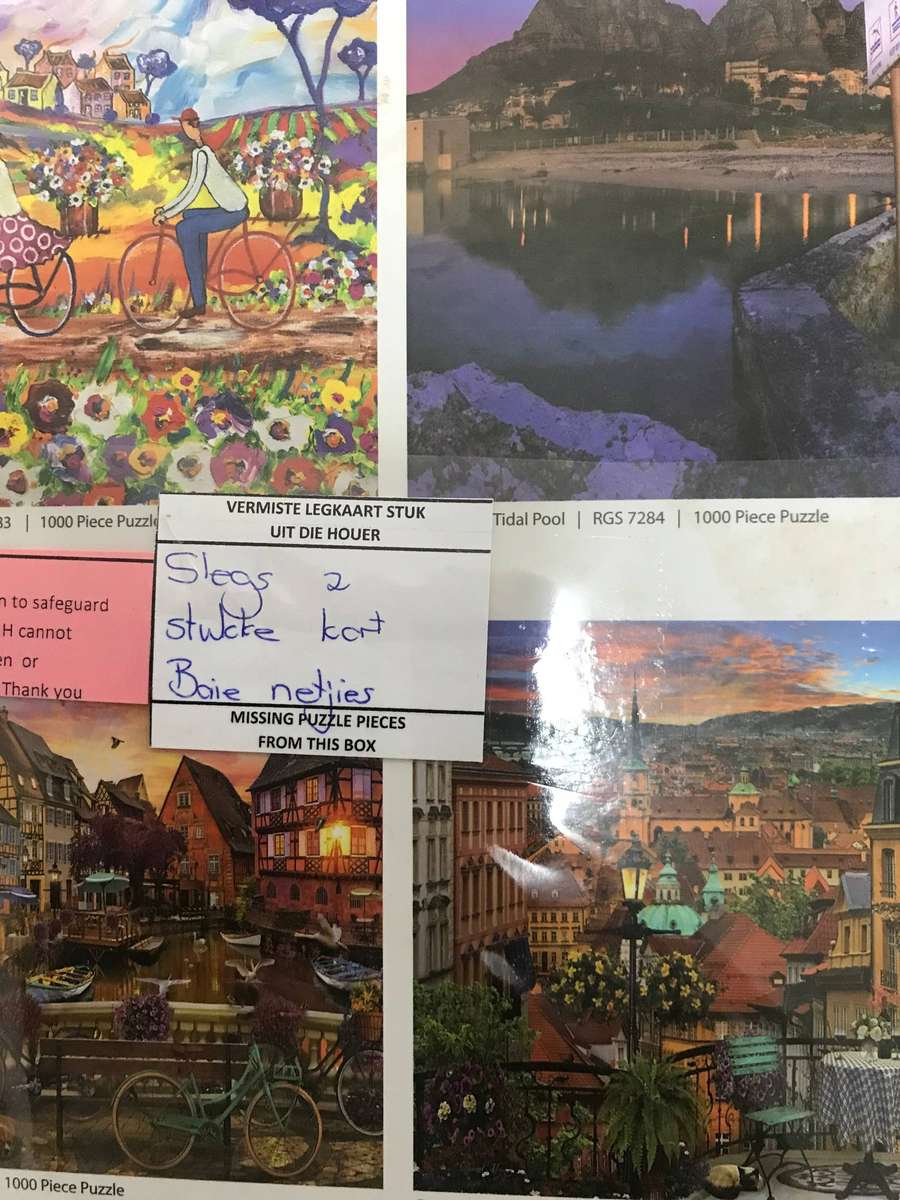 1000 Puzzle Portchie (SA, Born 1963) Memorable Day Cycling 680X 480mm 2 pieces missing