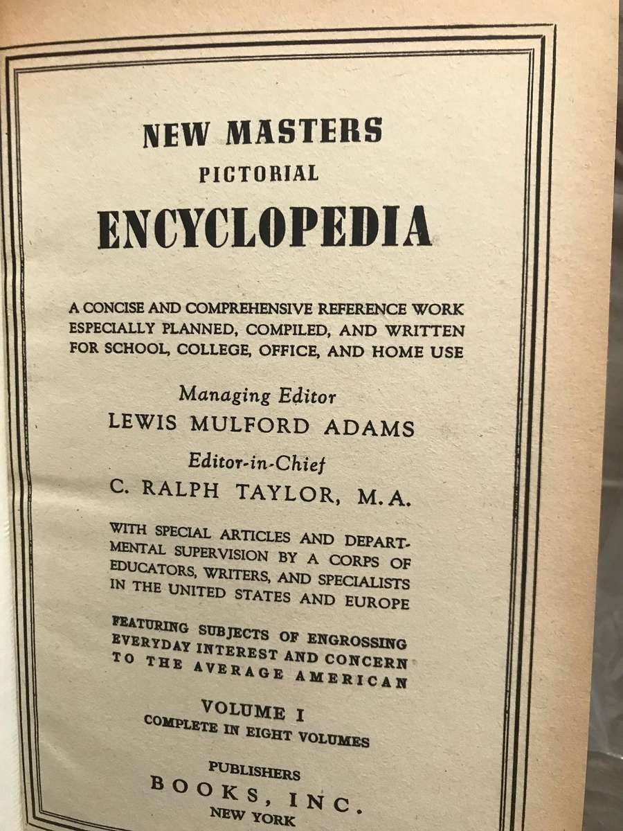 NEW MASTER'S PICTORIAL ENCYCLOPEDIA SET 4 books Volume  1 & 2 & 3 & 4 1964