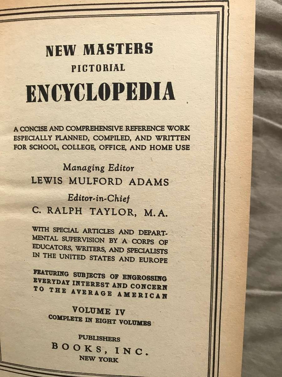 NEW MASTER'S PICTORIAL ENCYCLOPEDIA SET 4 books Volume  1 & 2 & 3 & 4 1964