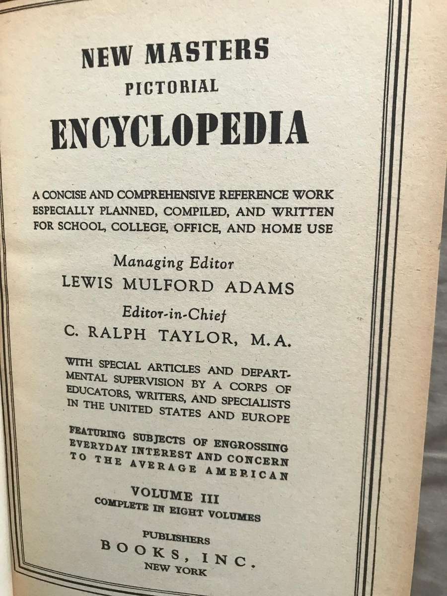 NEW MASTER'S PICTORIAL ENCYCLOPEDIA SET 4 books Volume  1 & 2 & 3 & 4 1964