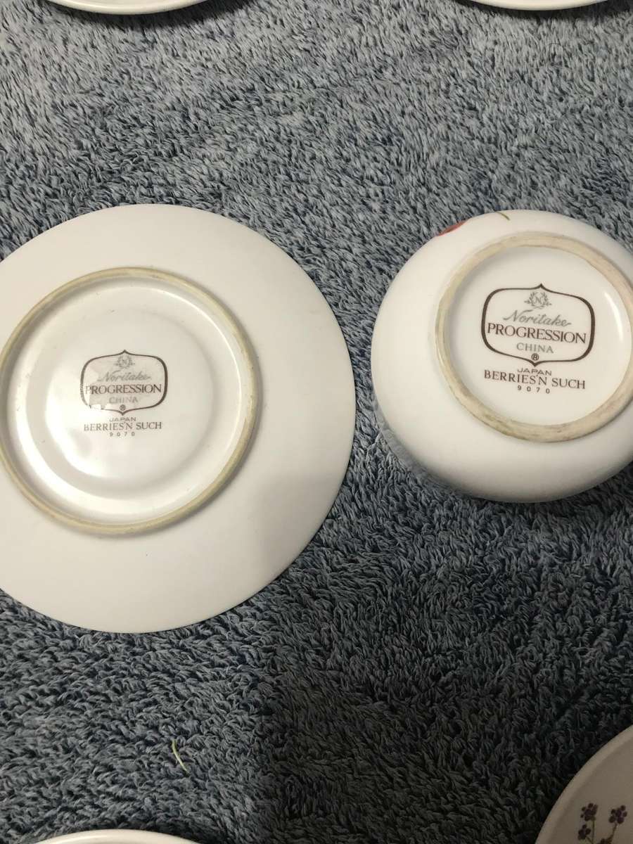 Noritake Progression Berries Such 9070 cups and sauces x5