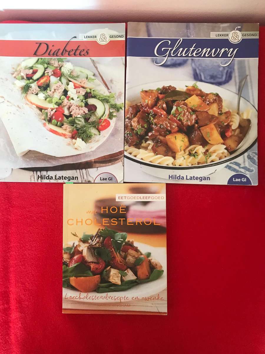 Glutenvry, Diabetes en Eetgoedleefgoed met Hoe Cholesterol lot 3 boeke