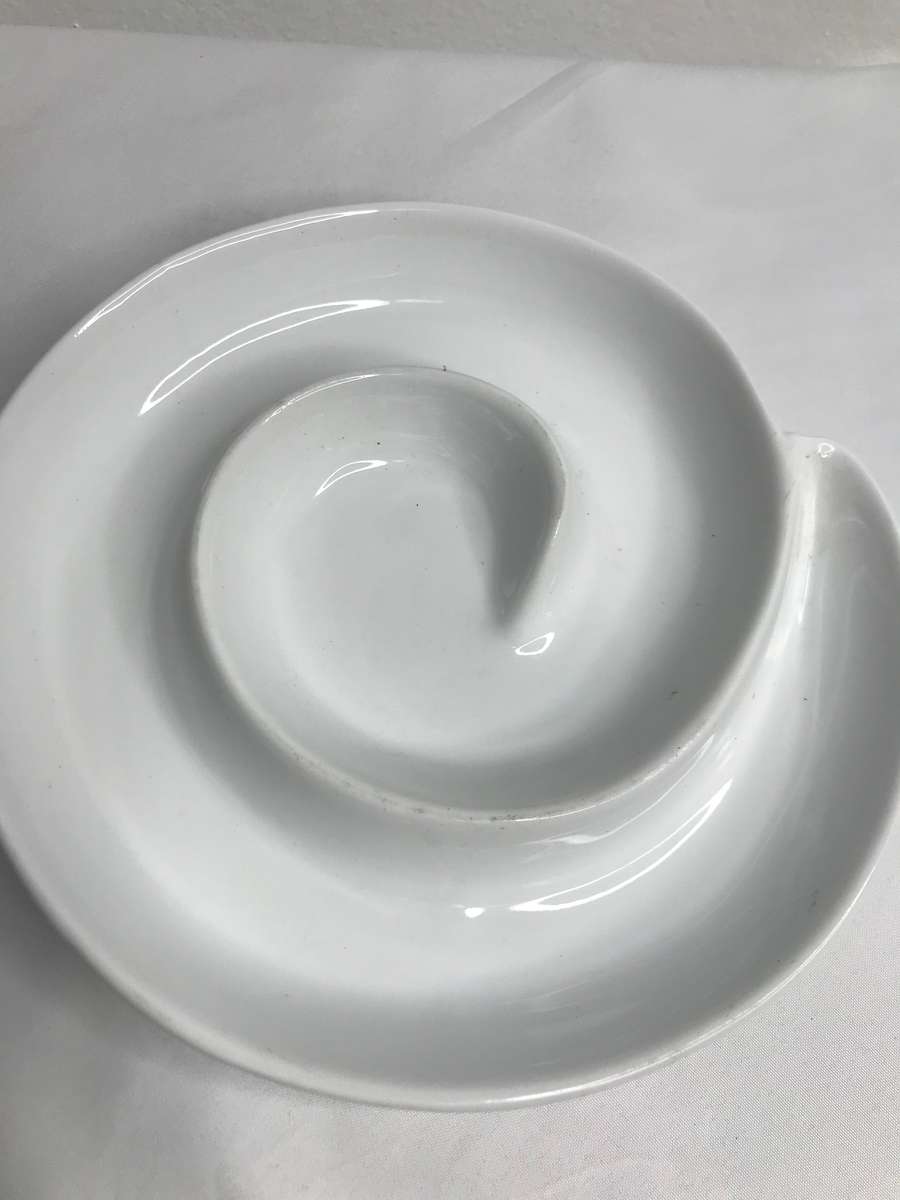 Serving Dish Swirl Spiral White Porcelain Appetizer Dip Woolworths brand