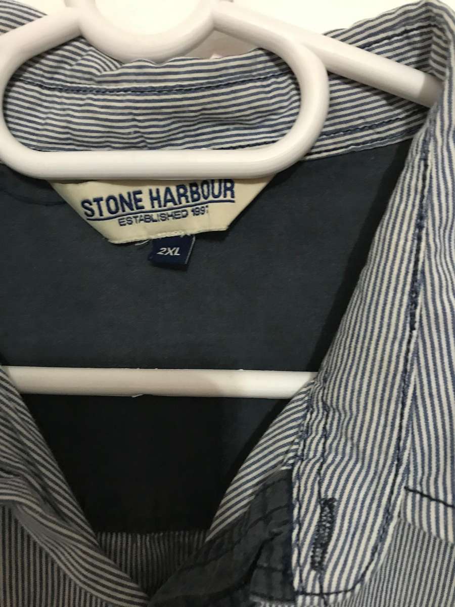 Stone Habour shirt 2 XL short sleeve blue stripe