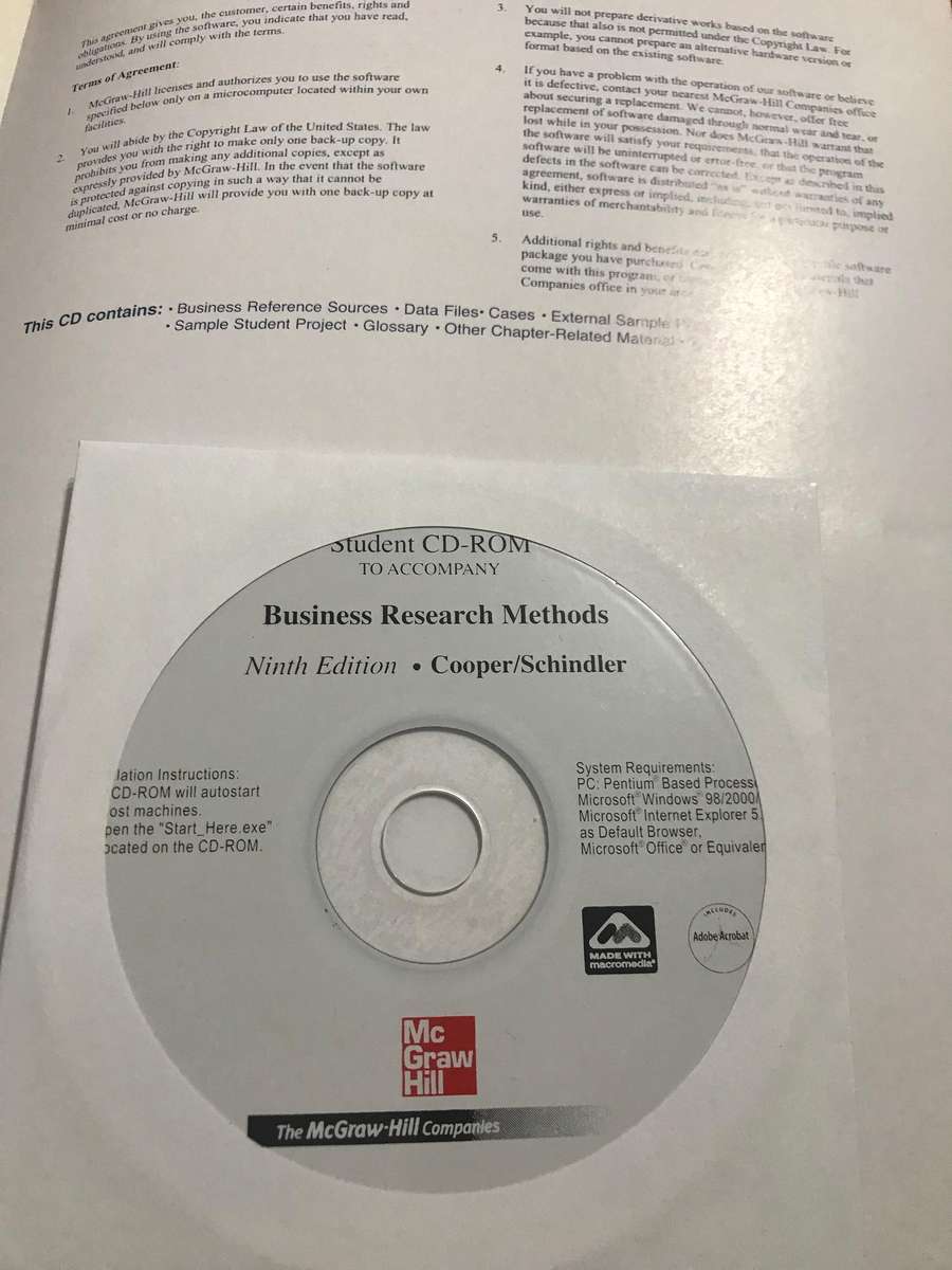 Business Research Methods 9 edition with CD