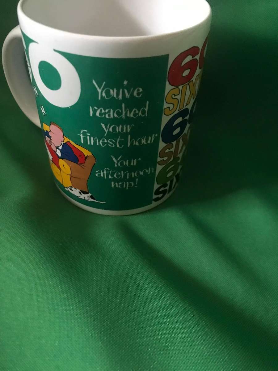 Happy 60th birthday  mug and glass