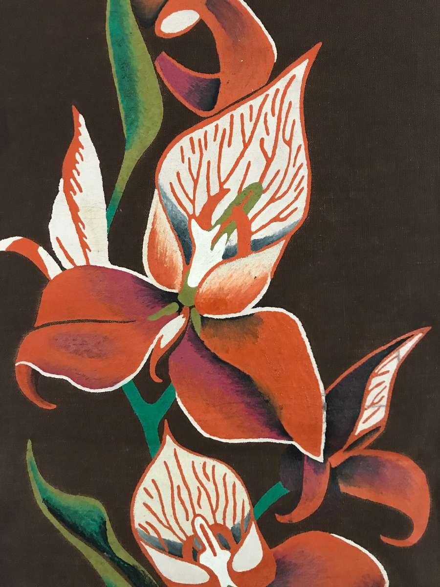 Fabric painted wall art 85cm height and 40cm wide