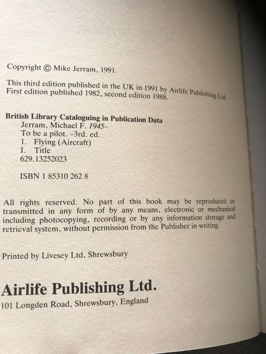 To be a Pilot 3rd edition Mike Jerram hardcover
