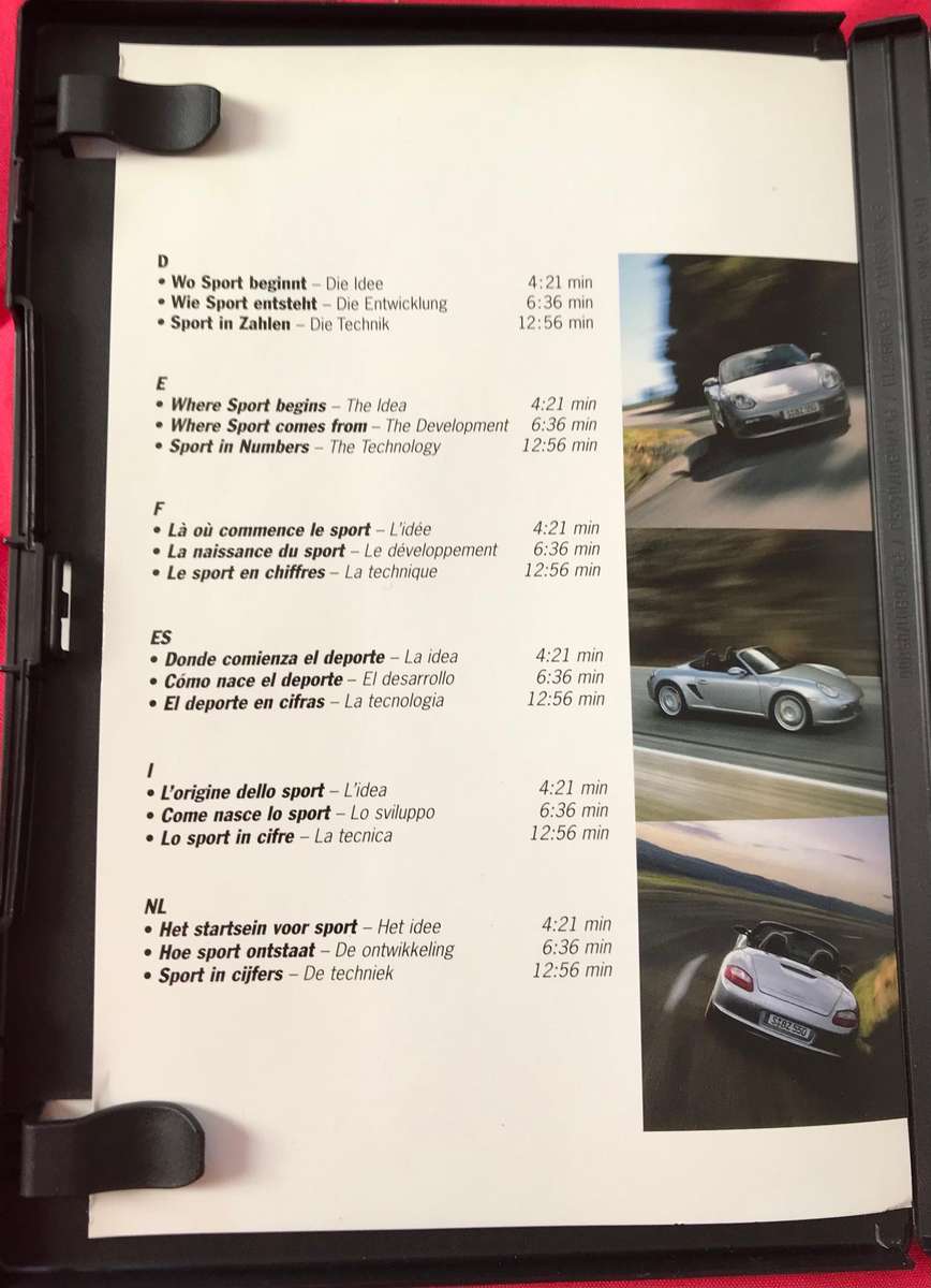 Porsche Boxster DVD D-70435 Stuttgart Rare Collectible