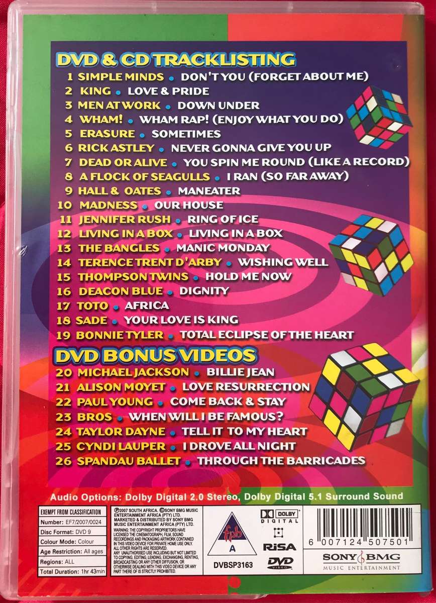 Awesome 80s Music DVD & CD Video Collection Combo