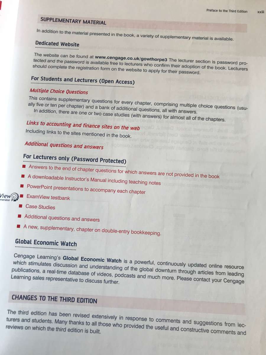 Business Accounting and Finance 3rd edition Catherine Gowthorpe