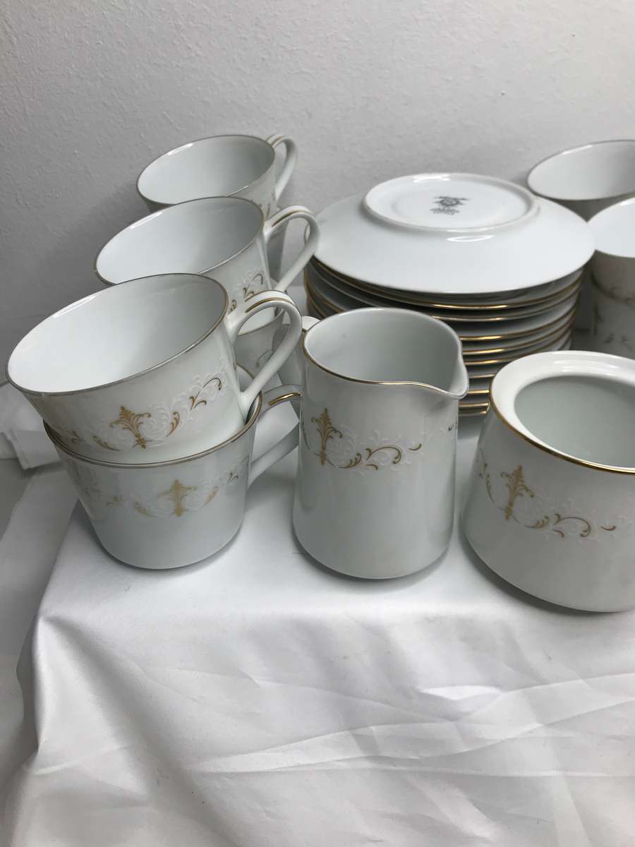 Noritake 6520 Tea set 12 cups and 12 sauces with milk and sugar jar