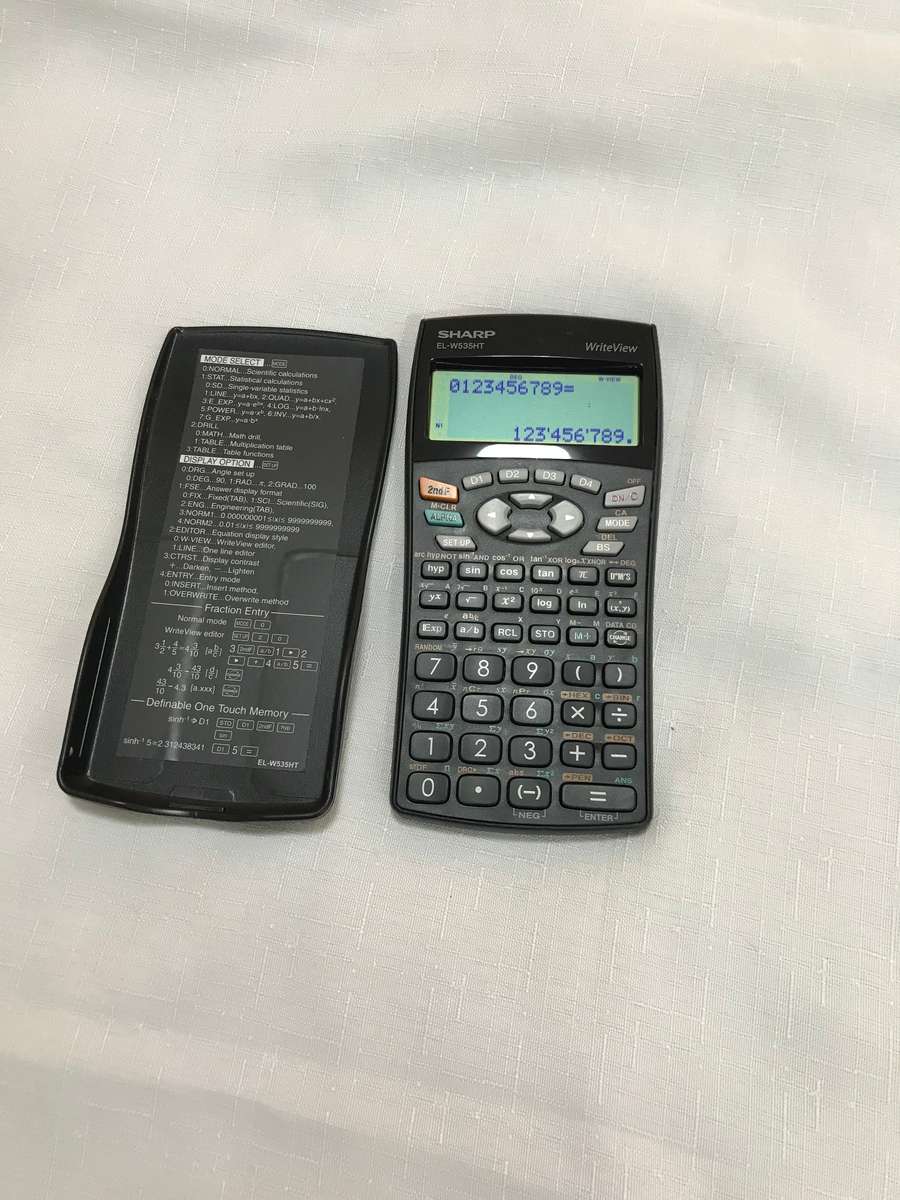 Sharp EL-W535HT calculator with cover