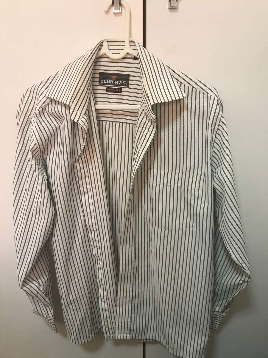 Club Avis Shirt Mens Made in USA size large black stripe