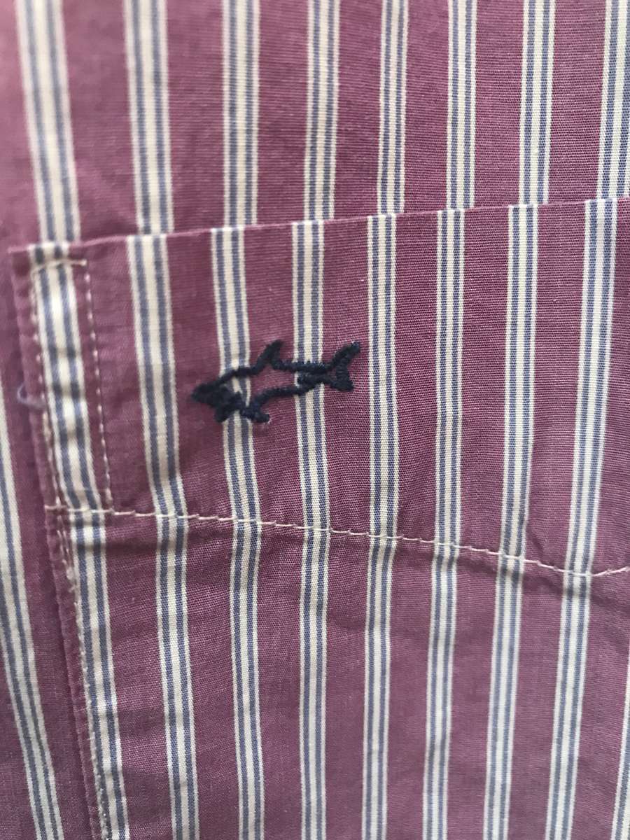 Paul and Shark Shirt Long Sleeve stripe purple size large