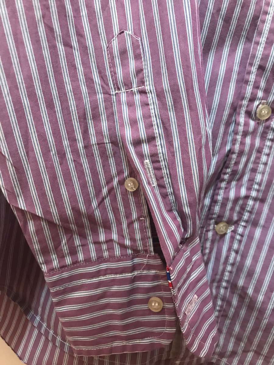 Paul and Shark Shirt Long Sleeve stripe purple size large