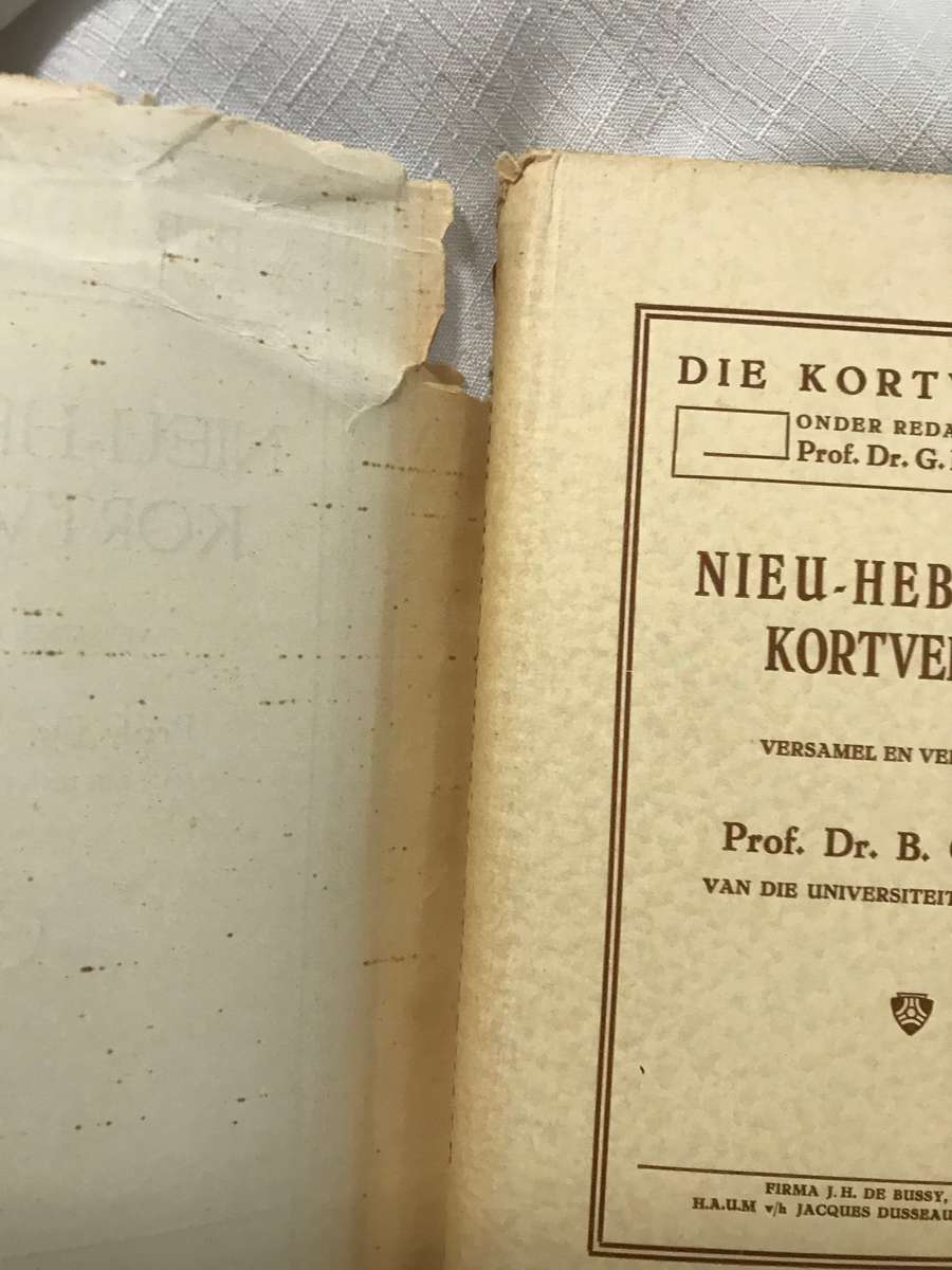 Nieu-Hebreeuse Kortverhale Prof. Dr. B. Gemser 1933