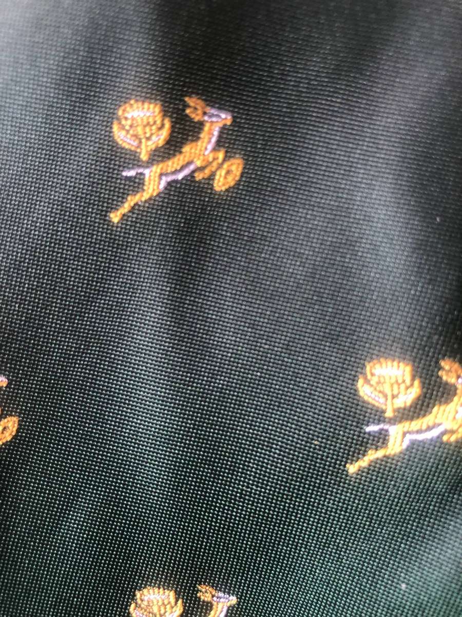 (S.A.R.F.U.) official licensed tie embroidery springbok and protea