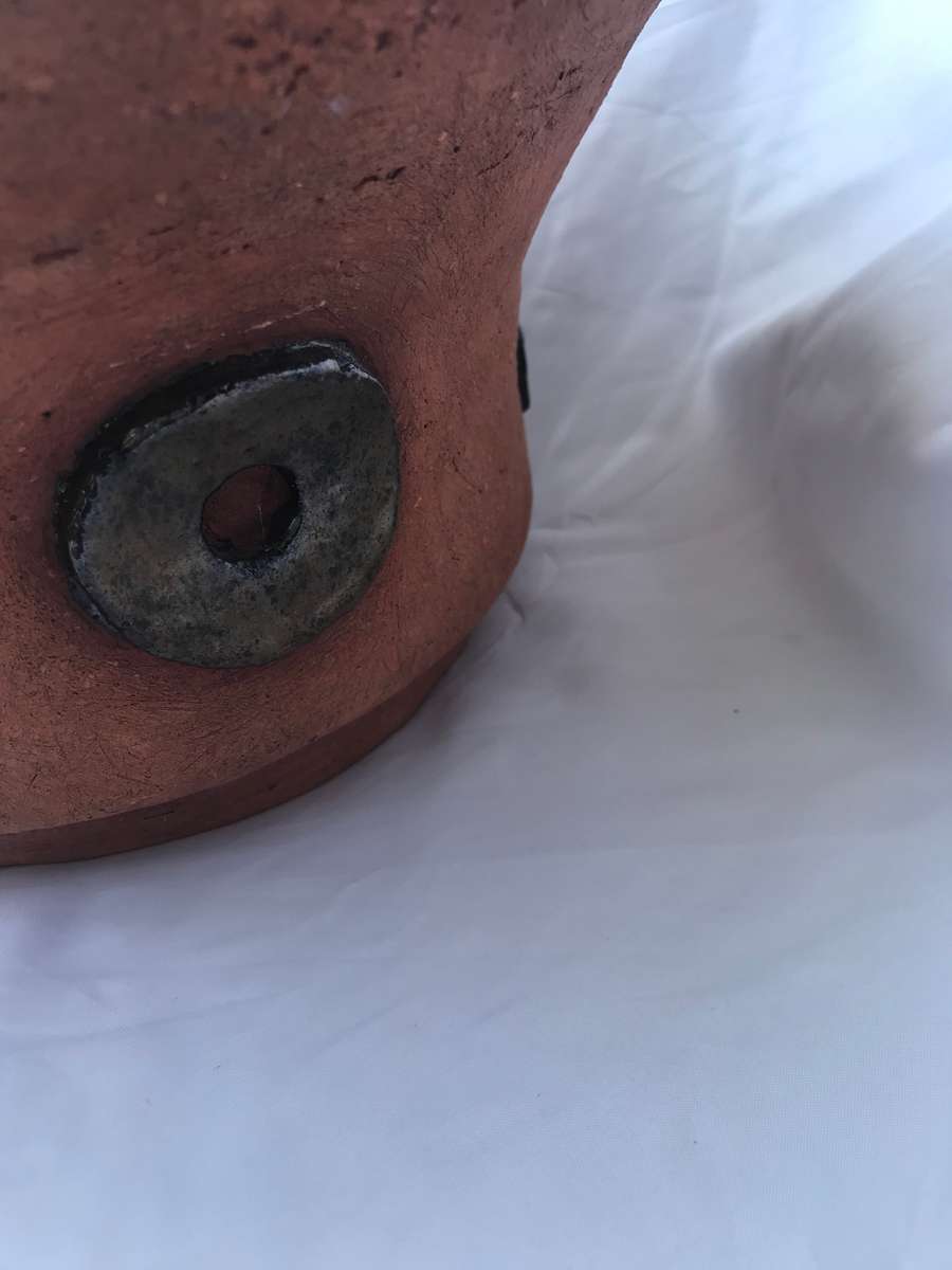 Clay cooking pot with lid glazed inside