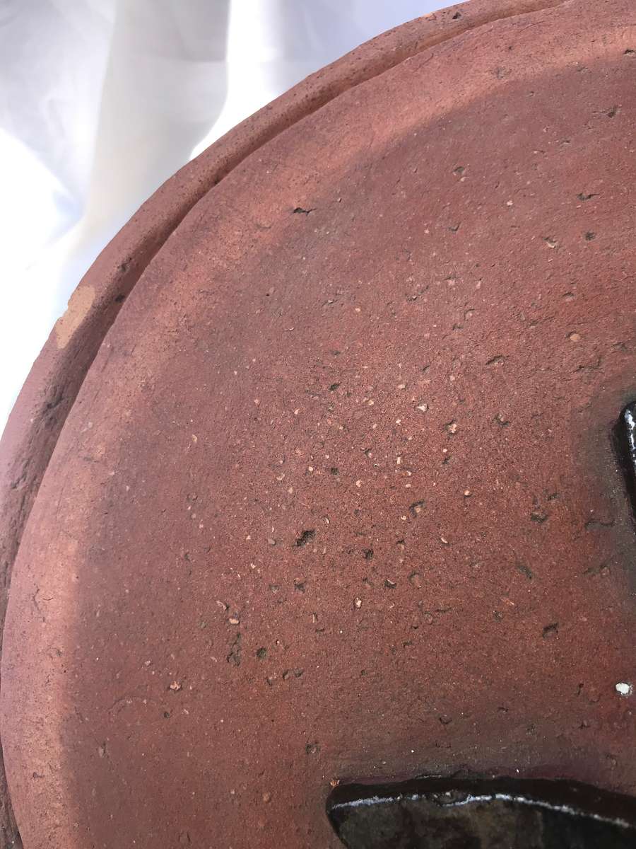 Clay cooking pot with lid glazed inside