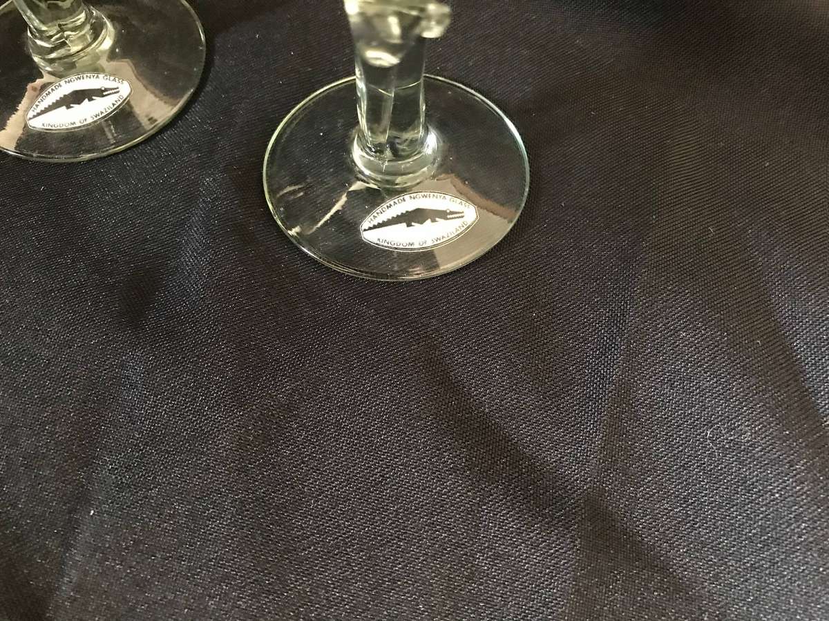 Fairtrade V3 Elephant stem Sherry Glasses Pair Handmade Kingdom of Zwaziland