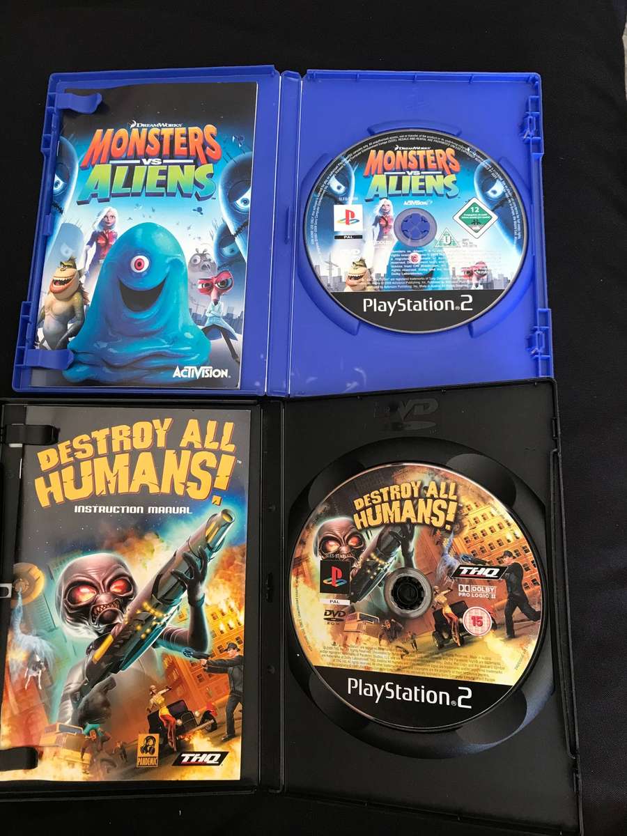 Playstation 2 Monster Aliens and Destroy All Humans! including booklets