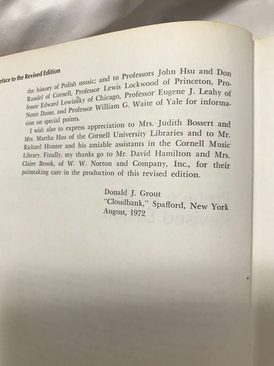 A History of Western Music Donald Jay Grout Revised edition 1972