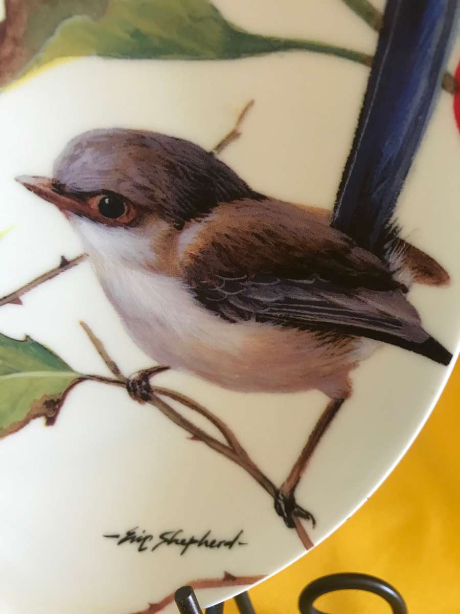 Maxwell and Williams Blue Wrens dish  Bone china  Eric Shepherd  Australian birds