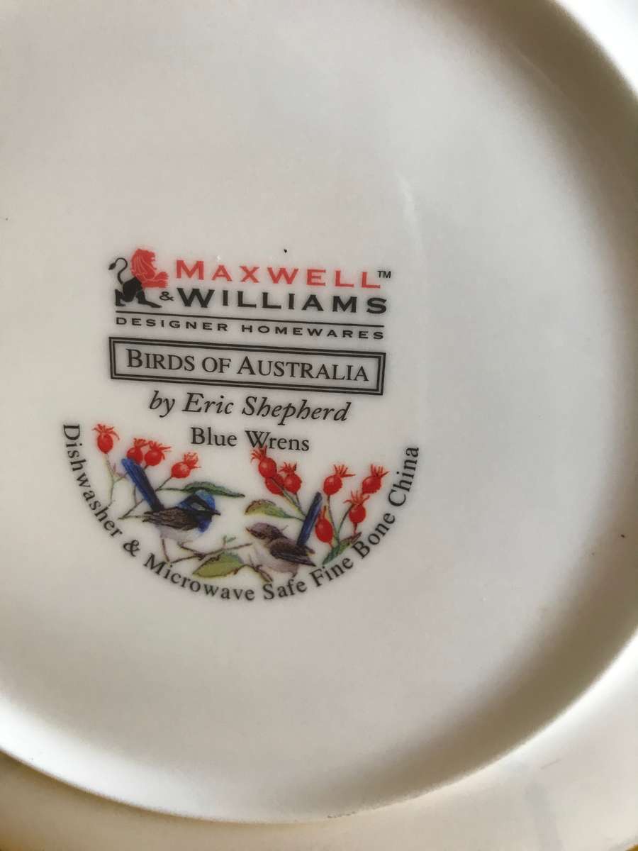 Maxwell and Williams Blue Wrens dish  Bone china  Eric Shepherd  Australian birds