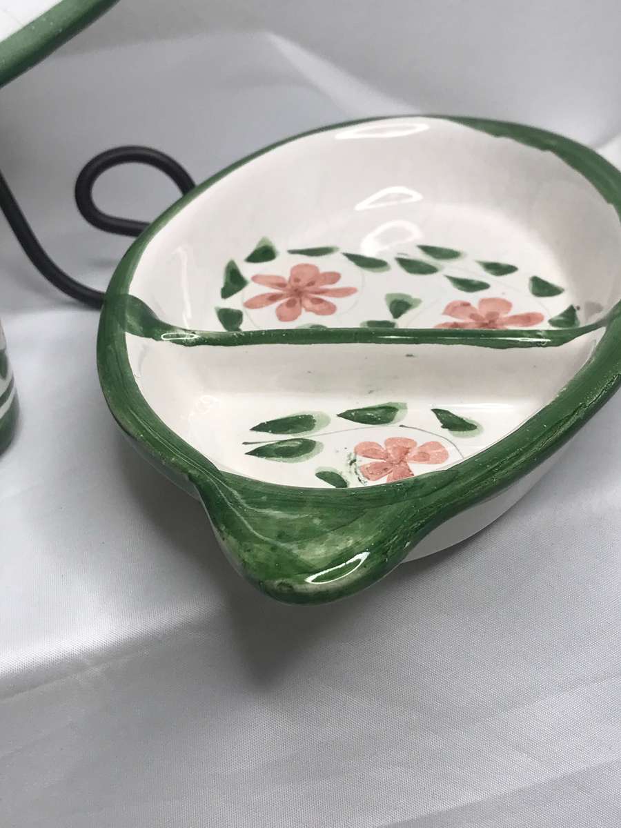 The Potter Ceramic Hand Painted 14piece Serving Set Huge Platter Plate