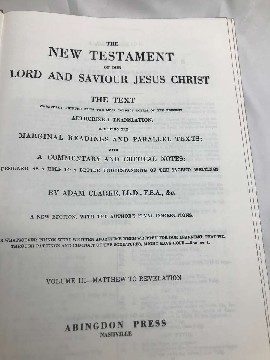 Bible Vintage Adam Clarke Commentary 3 Volume Set Leather Cover Good Condition