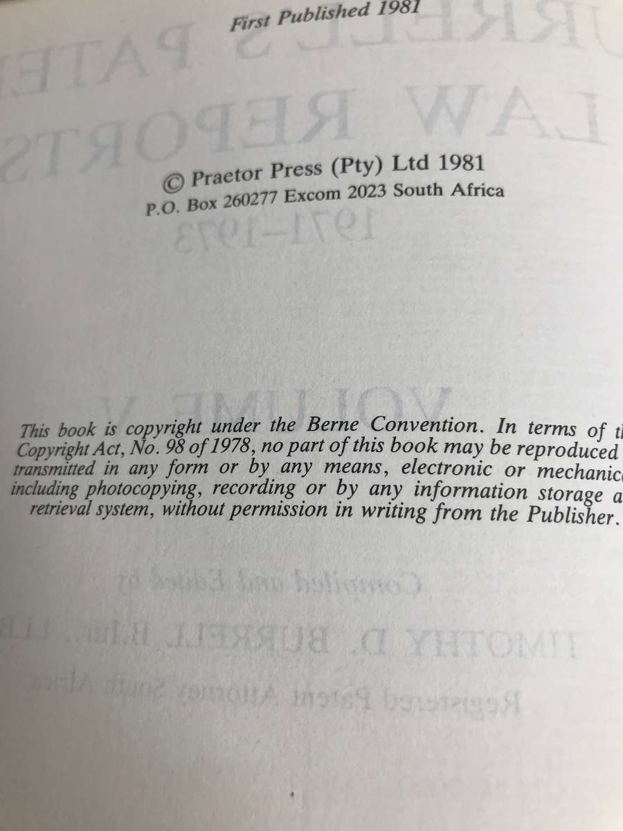 Burrells Patent Law Reports 1971-1973 number 5