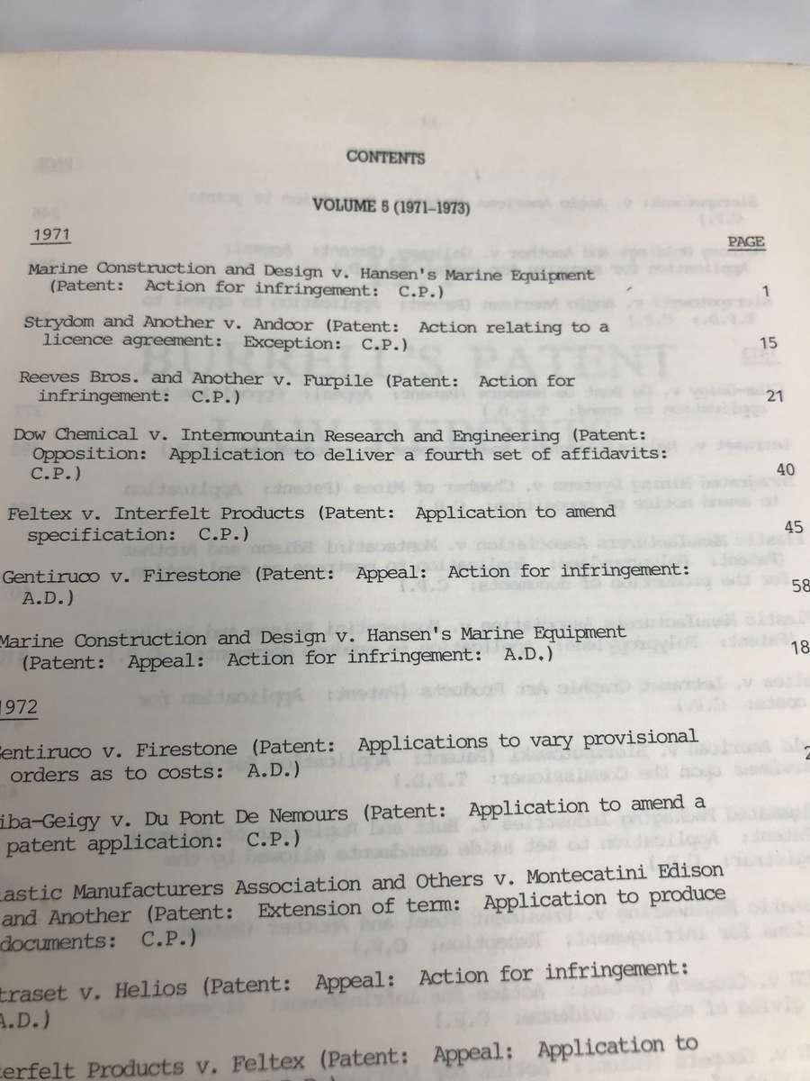 Burrells Patent Law Reports 1971-1973 number 5