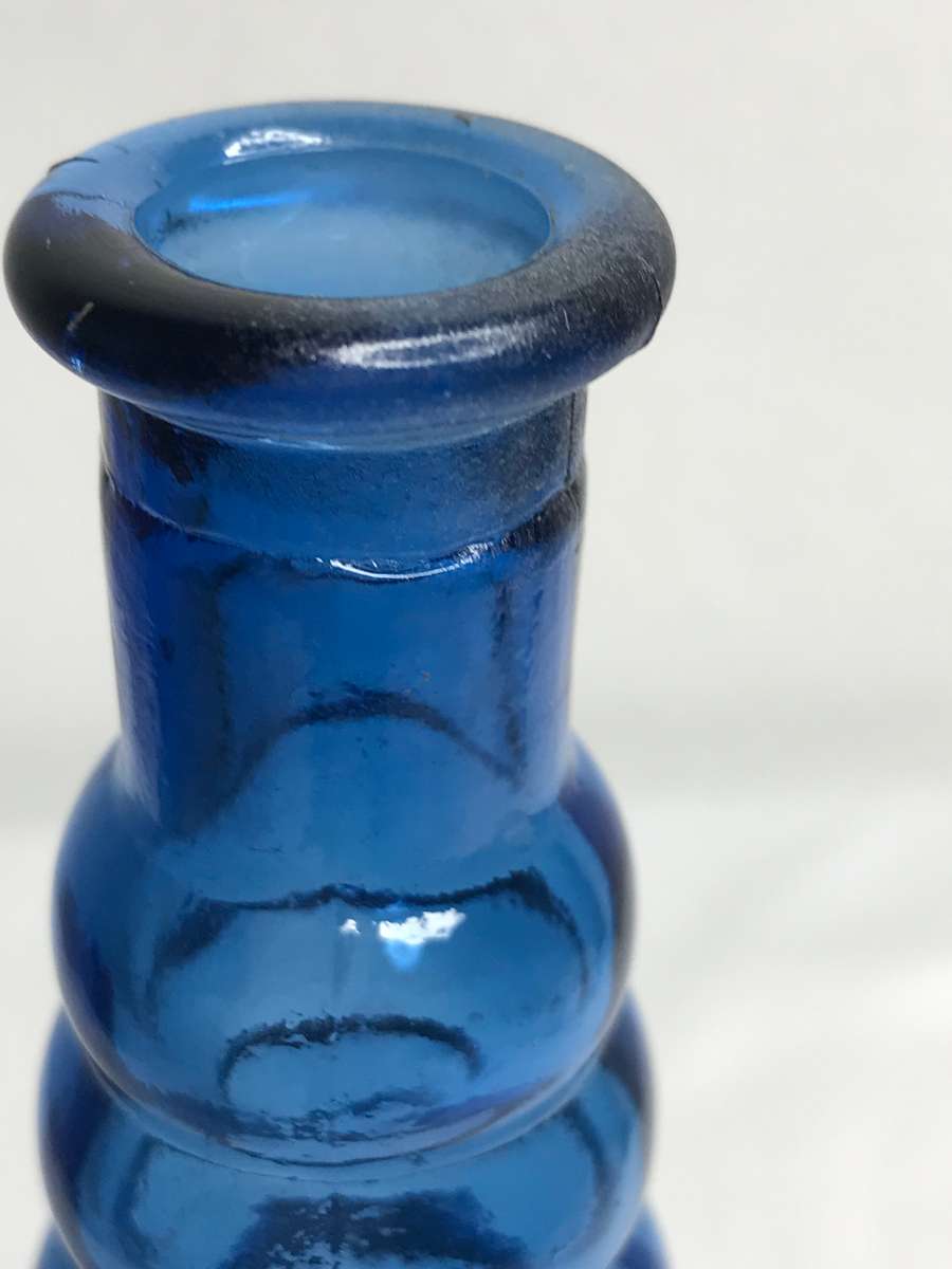 Blue Beehive Bottle or Vase Vintage