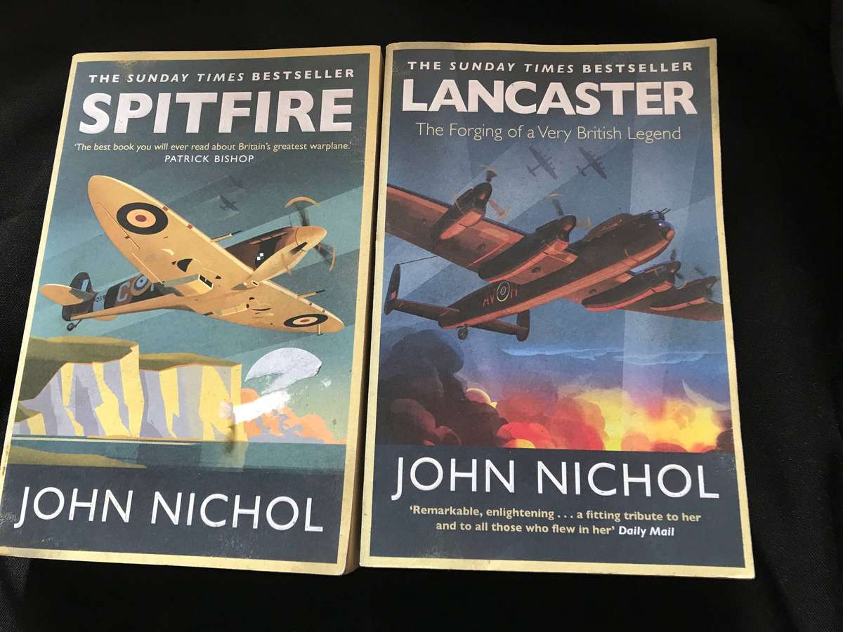 Lancaster and Spitfire by John Nichol