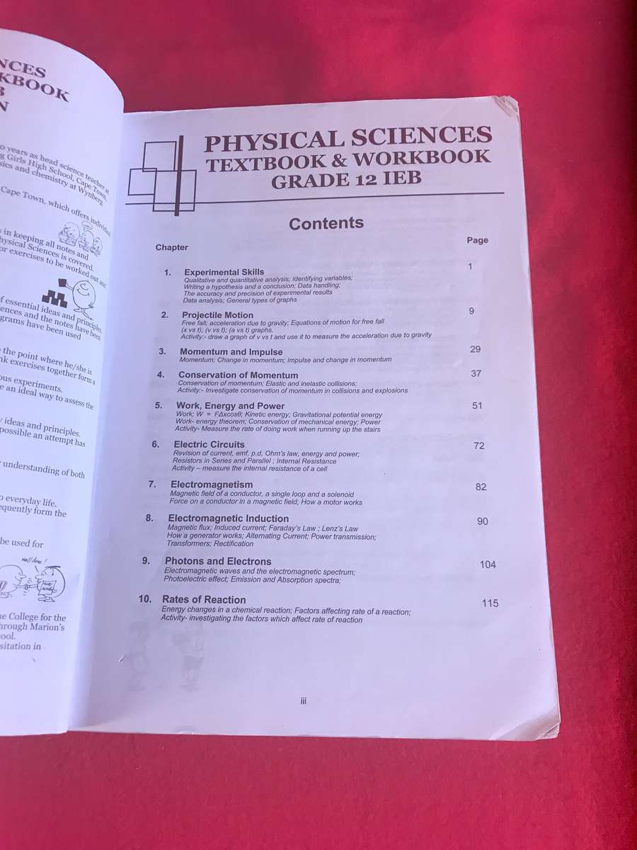 Grade 12 Mind Action Series Physical Science Gr 12 Textbook and Workbook IEB