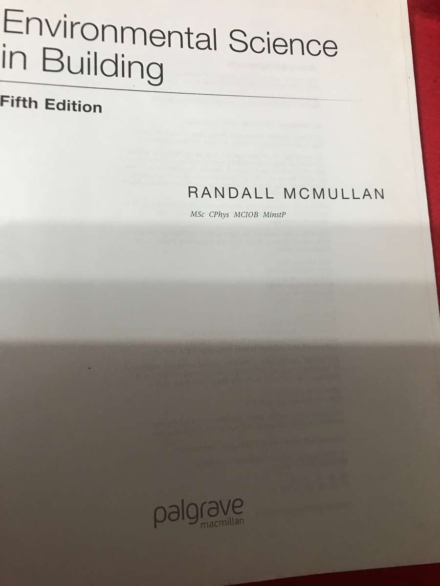 Environmental Science in Building 5th edition