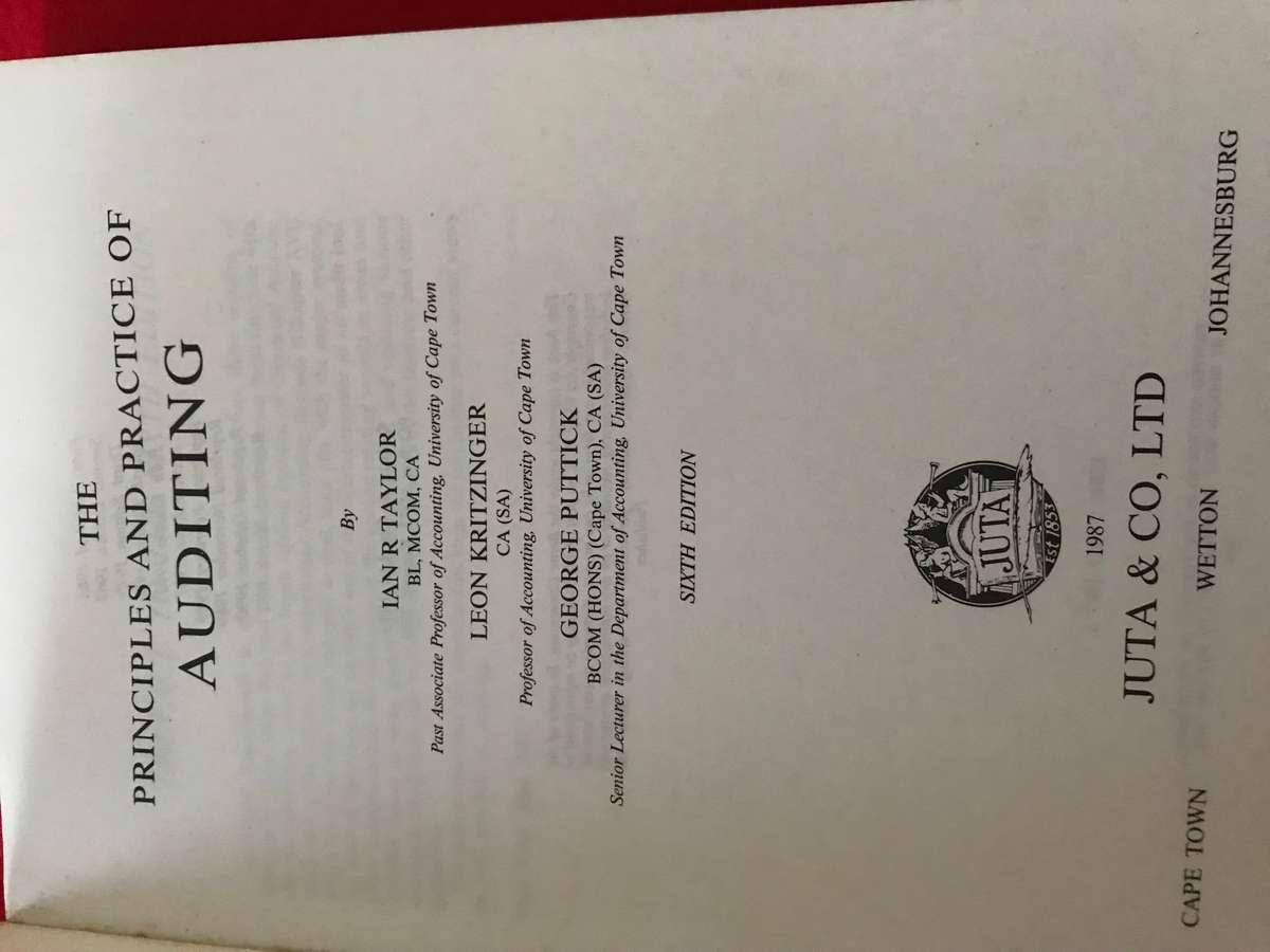 The Principles and Practice of Auditing 6th edition Ian R Taylor