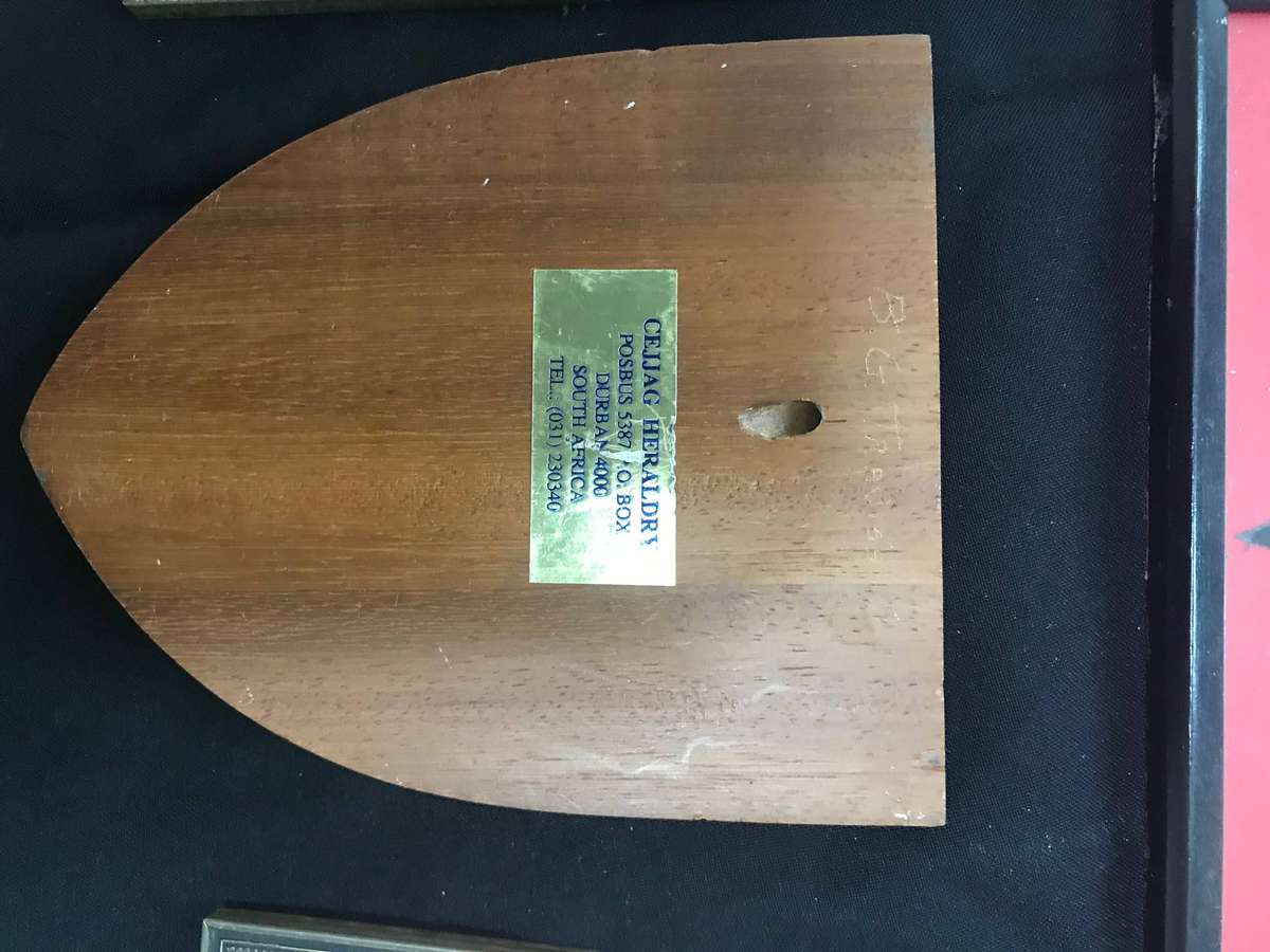 Durban Rugby club badges in frames and plague