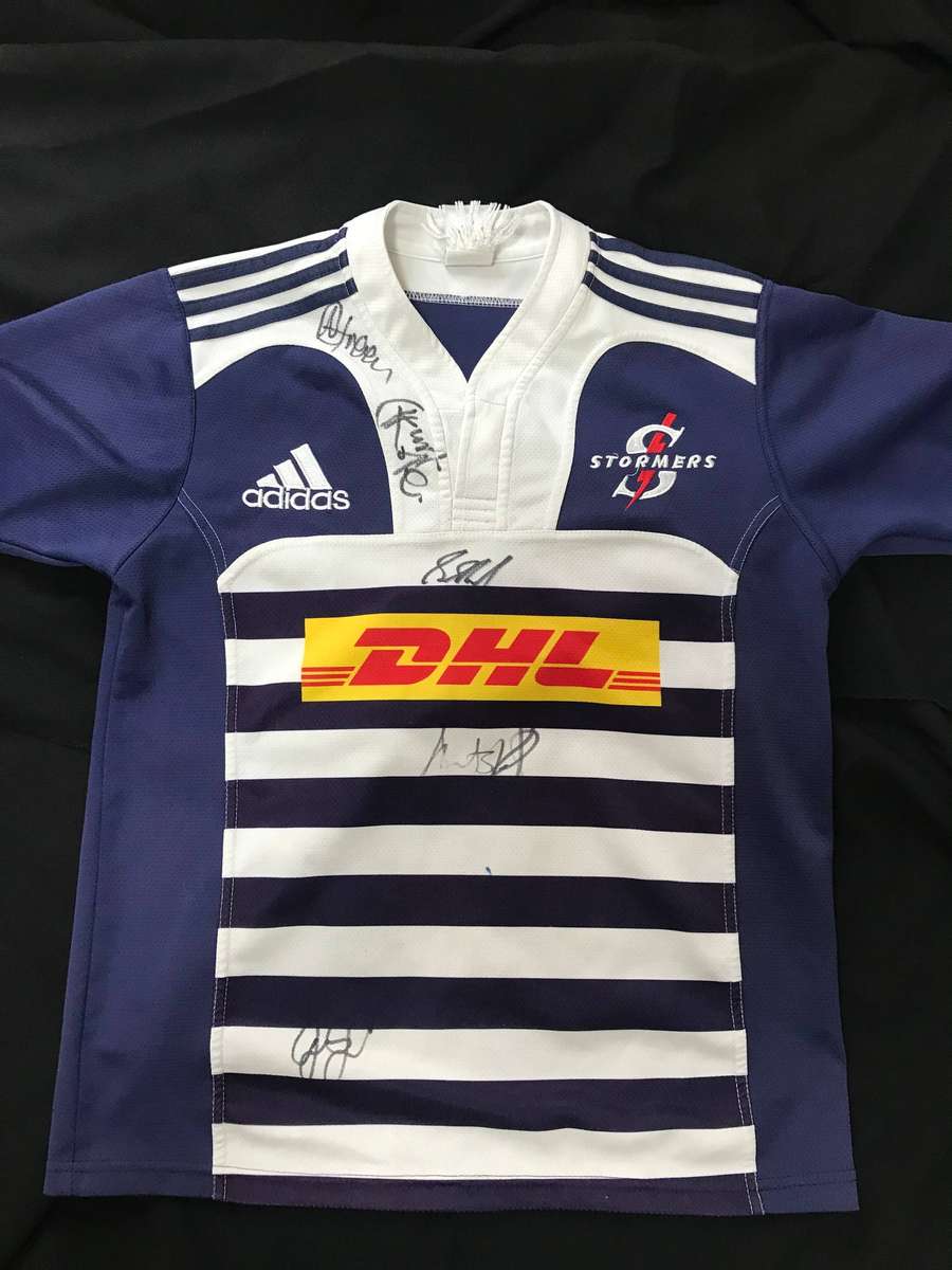 Stormers Adidas Rugby Jersey SIGNED by Kitschoff and others size Large