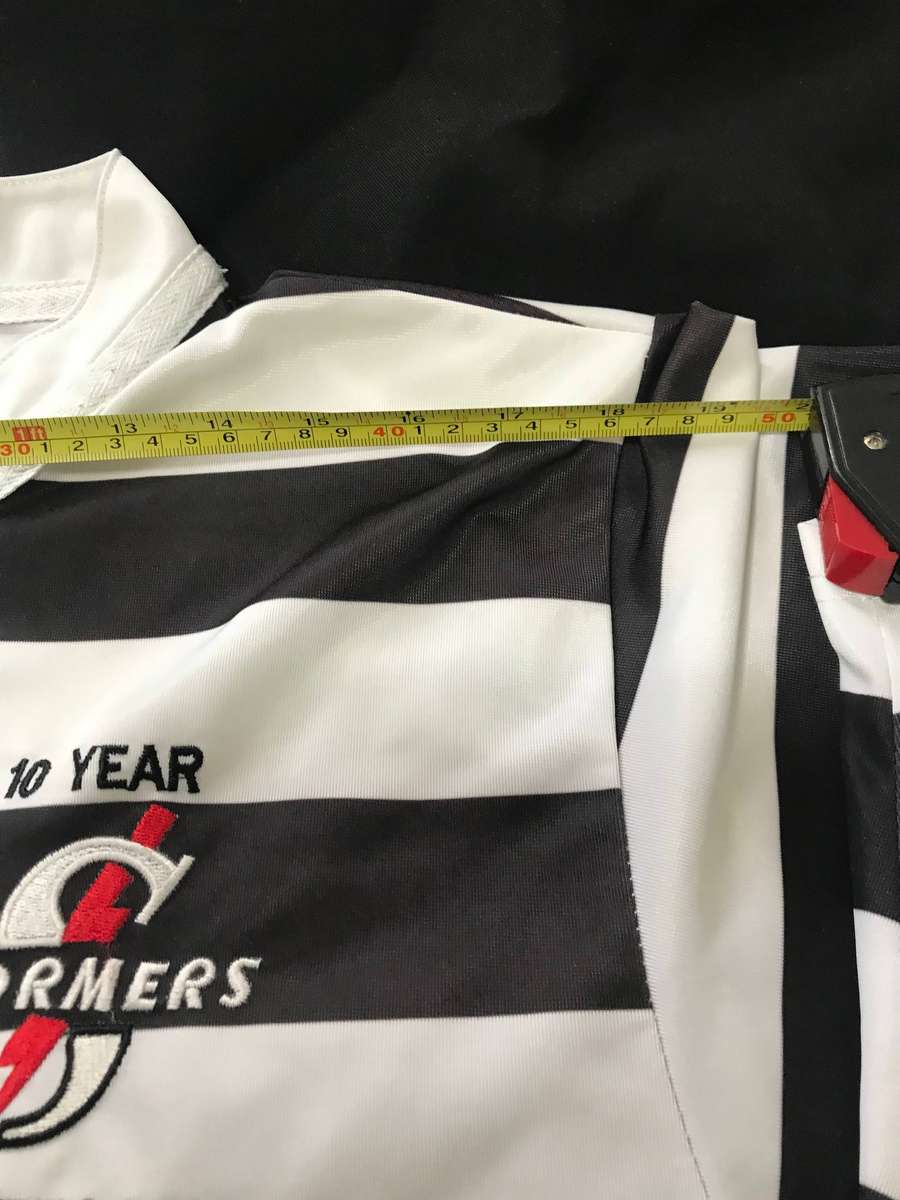 Stormers Jersey 10 year Anniversary black and white stripe Large